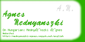 agnes mednyanszki business card